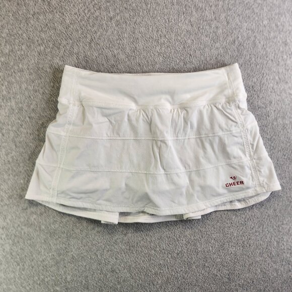lululemon athletica Dresses & Skirts - Lululemon Skort Womens 6 White Pace Rival Skirt Owasso Oklahoma Cheer Leading